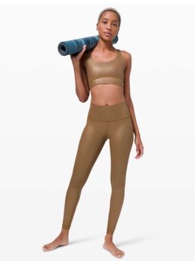 Lululemon athletica Metallic Gold Foil Wunder Leggings